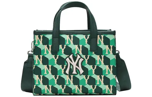 MLB Monogram Collection Artificial Leather Tote Bag, Shopping Bag, Handbag Mini Unisex Dark Green