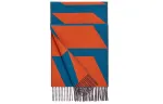 HERMES Casaque Cashmere Knit Scarves Women's Blue, Vermilion