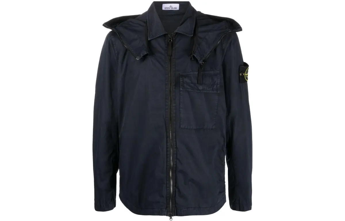 STONE ISLAND Jackets Men's Blue Hooded (Non-detachable) Thin Straight Fit