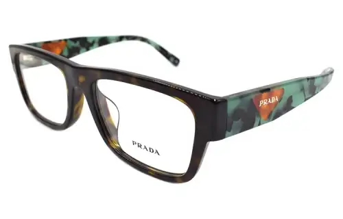 PRADA Prescription Glasses Men's Tortoiseshell/Green Tortoiseshell Legs