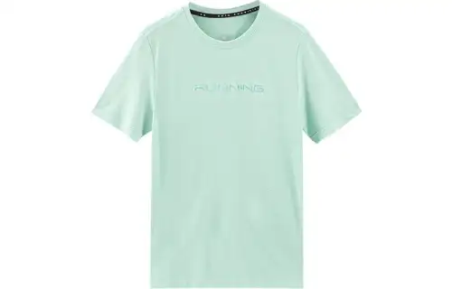ANTA T Shirts Men's Green Crew Neck Moderate Straight Fit