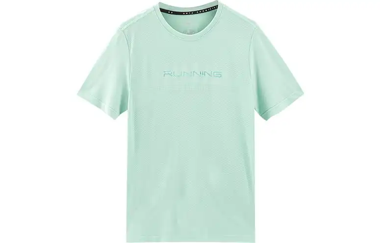 ANTA T Shirts Men's Green Crew Neck Moderate Straight Fit