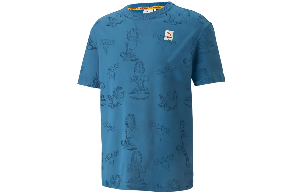 PUMA x GARFIELD Sports Life Collection Set in Sleeve T Shirt Men's Blue