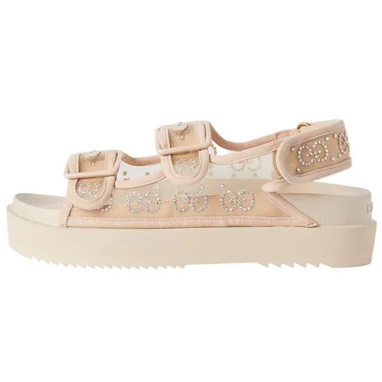 GUCCI Women's Gg Sandal 'Crystals   Rose Beige' Women's