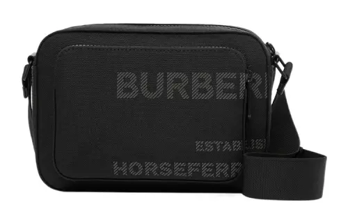 Burberry Calfskin Decoration Messenger Bag, Shoulder Bag, Crossbody Bag Regular Men's Black