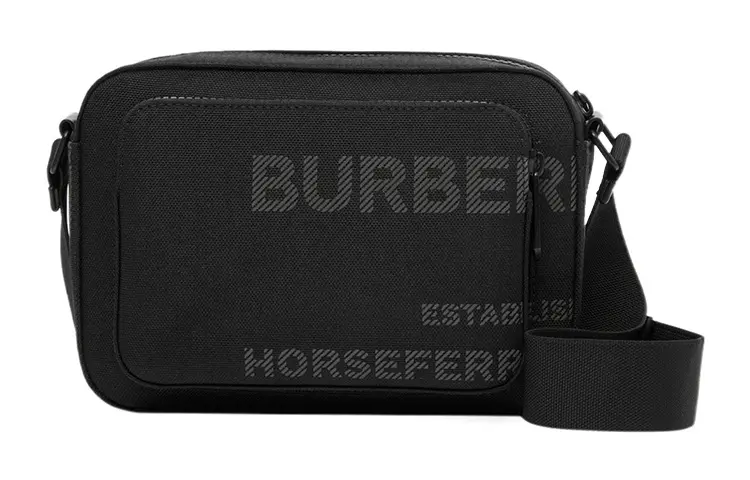 Burberry Calfskin Decoration Messenger Bag, Shoulder Bag, Crossbody Bag Regular Men's Black
