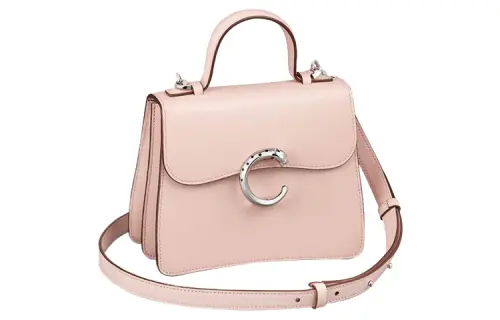 CARTIER Panthère De Cartier Calfskin Shoulder Bag, Crossbody Bag, Handbag Mini Women's Light Pink