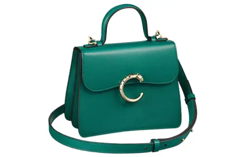CARTIER Panthère De Cartier Calfskin Shoulder Bag, Crossbody Bag, Handbag Mini Women's Green