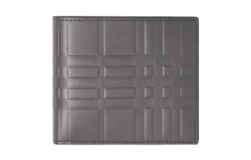 Burberry Calfskin Wallet International Version Card Holder Men's Gray
