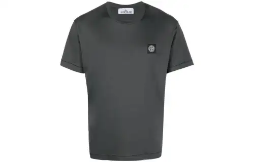 STONE ISLAND Logo Patch Crewneck T Shirt