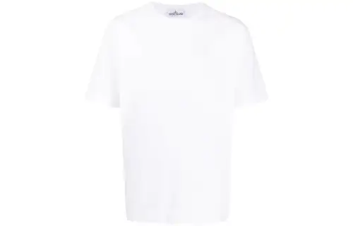 STONE ISLAND T Shirts Men's White Crew Neck Moderate Straight Fit