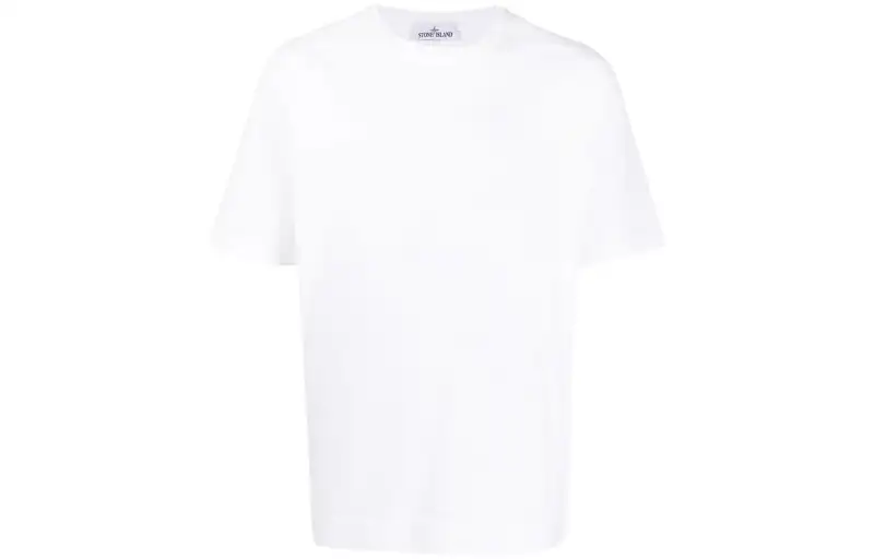 STONE ISLAND T Shirts Men's White Crew Neck Moderate Straight Fit