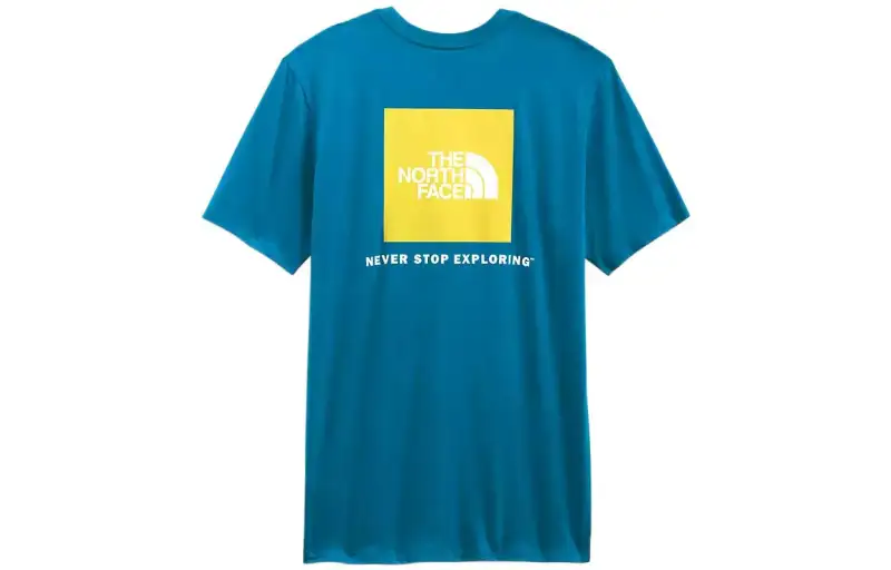 THE NORTH FACE T Shirts Men's Blue Crew Neck Moderate Straight Fit