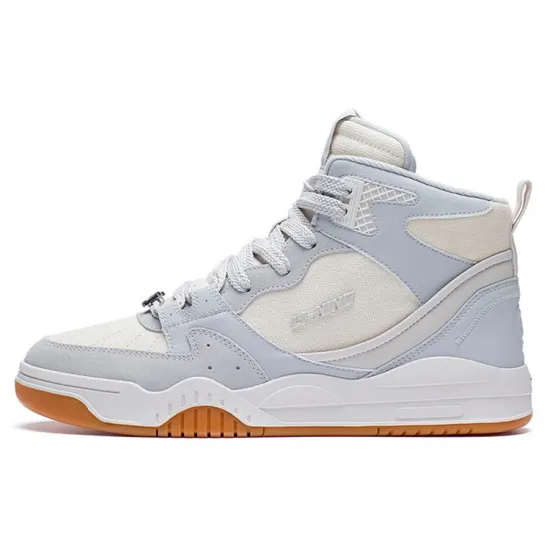 LINING Yuebai Casual Shoes Men High-Top Light Smoke Gray/Swan White Sand Gray