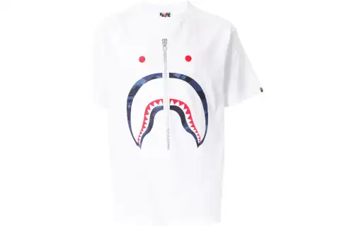 A BATHING APE Bape T Shirts Men's White Crew Neck Moderate Straight Fit