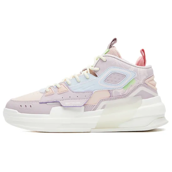 Erke Tang Palace Night Garden Skateboard Shoes Women's Mid-Top Light Iris Purple/Marshmallow Pink