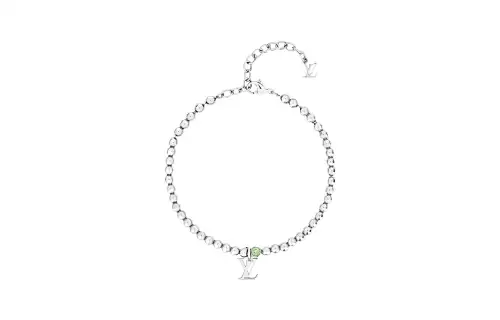 LOUIS VUITTON Metal Crystal Bracelets Men's Silver
