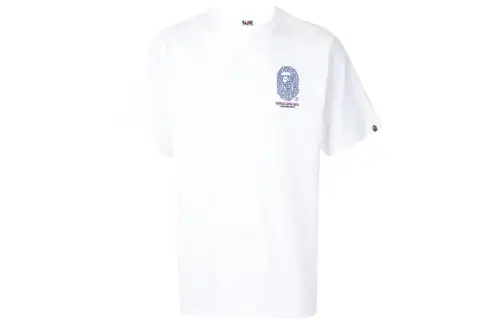A BATHING APE Bape T Shirts Men's White Crew Neck Moderate Straight Fit