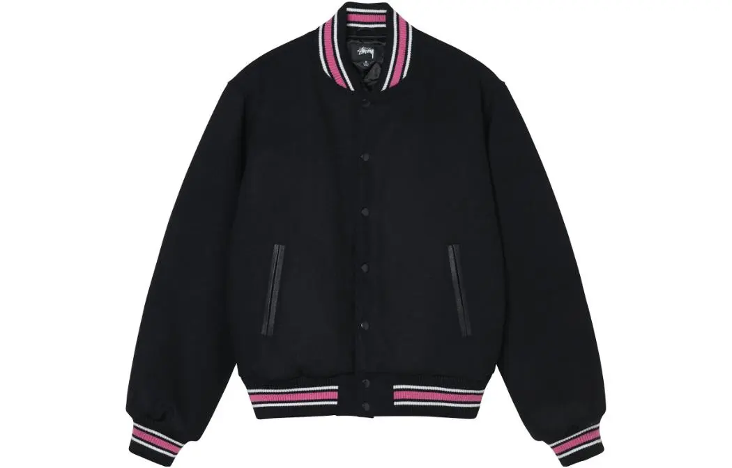 Stussy Baseball Jacket Unisex Black