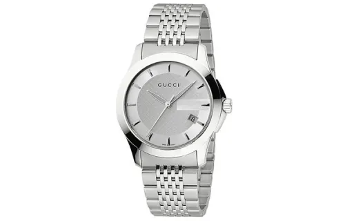 GUCCI Wrist Watches Quartz Movement Stainless Steel Strap 38mm Silver Dial Unisex 30m Water Resistant