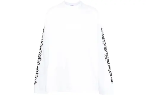 Vetements T Shirts Men's White Crew Neck Moderate Straight Fit