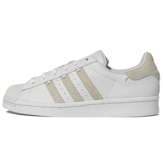 Adidas Originals Superstar Series Skateboard Shoes Unisex Low-top White/dark Beige