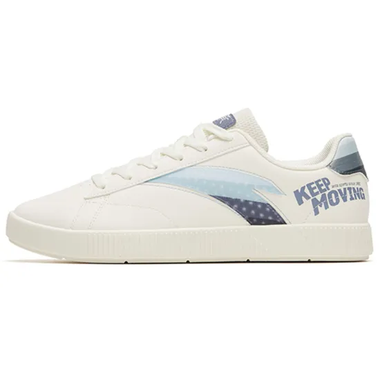 ANTA Skateboard Shoes Men Low-Top Ivory White/Mist Purple Gray
