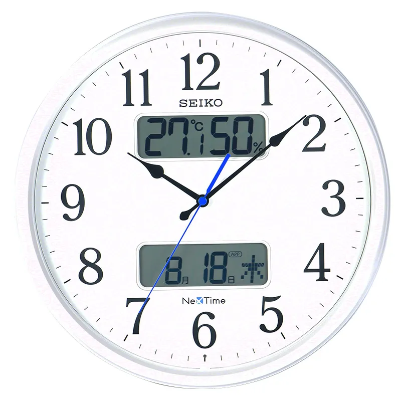 SEIKO Sweeping Seconds Movement Polyester Plastic Shell Wall Clock Unisex White
