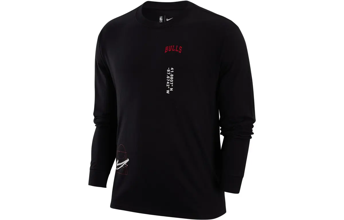 Nike T-Shirts Men's Black Crew Neck Moderate Straight Fit