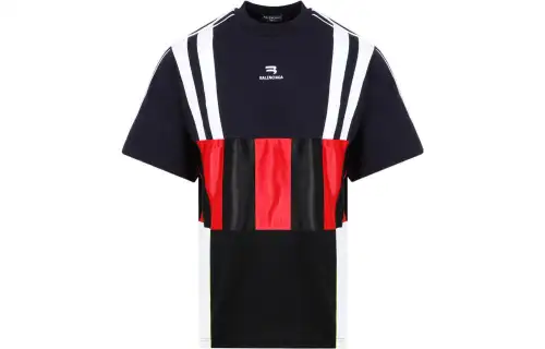 Balenciaga T Shirts Men's Black Crew Neck Moderate Straight Fit