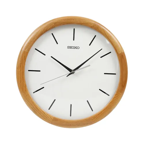 SEIKO Sweeping Seconds Movement Wood Wall Clock Unisex White