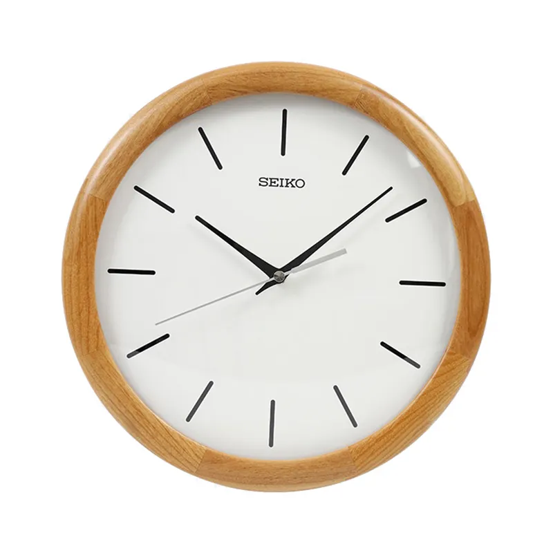 SEIKO Sweeping Seconds Movement Wood Wall Clock Unisex White