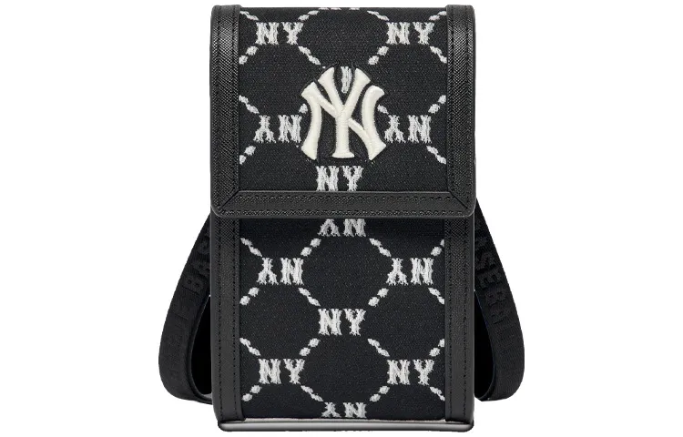 MLB Jacquard Cell Phone Pouch, Shoulder Bag, Crossbody Bag Mini Women's Black