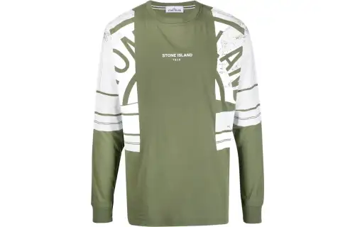 STONE ISLAND T Shirts Men's Green Crew Neck Moderate Straight Fit