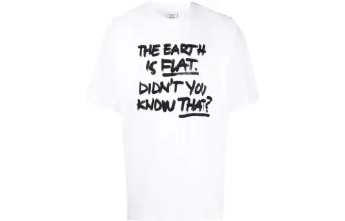 Vetements T Shirts Men's White Crew Neck Moderate Straight Fit