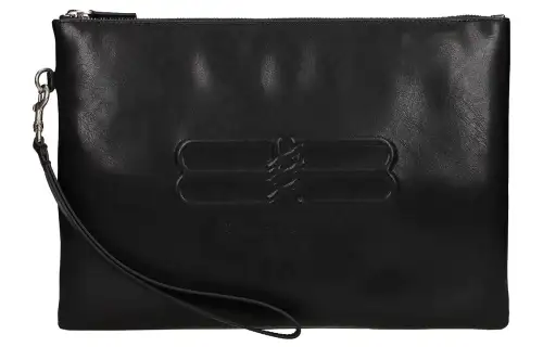 Balenciaga Leather Clutch Large Men's Black