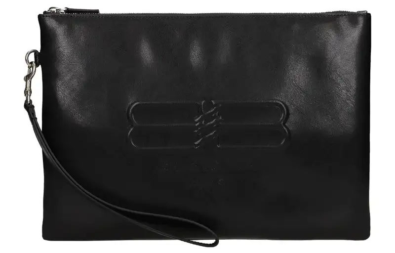 Balenciaga Leather Clutch Large Men's Black
