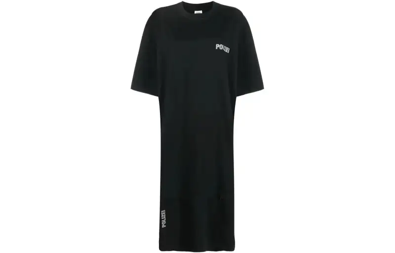 Vetements T Shirts Men's Black Crew Neck Moderate Straight Fit