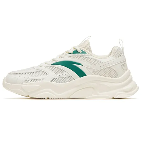 ANTA Life Collection Casual Shoes Women's Low-Top Ivory White/Sea Blue Green