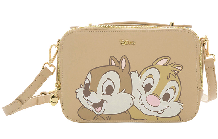 Disney Disney, handheld polyurethane camera, equipment bag, purse, small brown shoulder bag