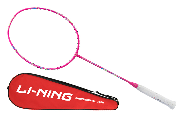 Li Ning HC1200 Full Carbon Badminton Rackets Control Type All around Defense Entry level 675MM 4UG6 Pink