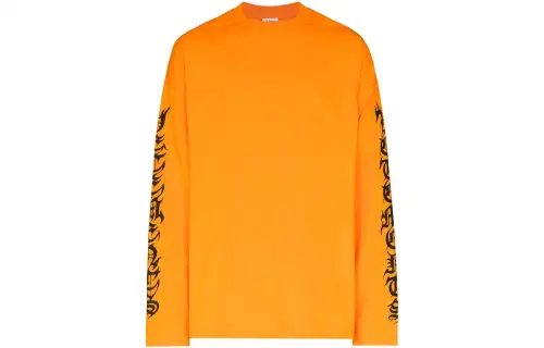 Vetements T Shirts Men's Orange Crew Neck Moderate Straight Fit