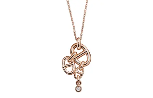 HERMES Necklace Pendant Women's Rose Gold