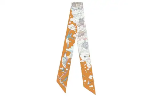 HERMES Silk Scarves Women's Yellow