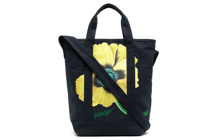 KENZO Cotton Tote Bag, Shopping Bag, Handbag Regular Men's Blue