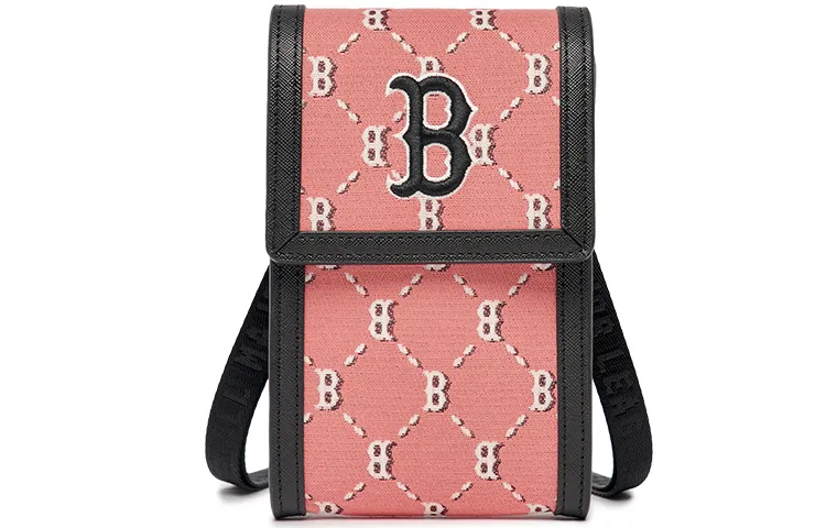 MLB Jacquard Cell Phone Pouch, Shoulder Bag, Crossbody Bag Mini Women's Pink