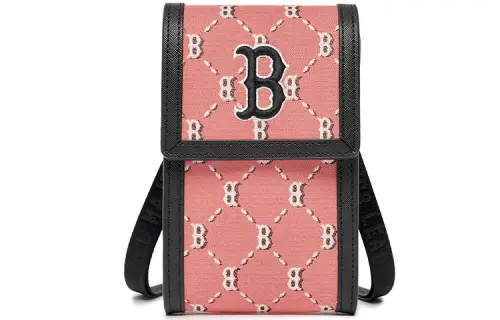 MLB Jacquard Cell Phone Pouch, Shoulder Bag, Crossbody Bag Mini Women's Pink