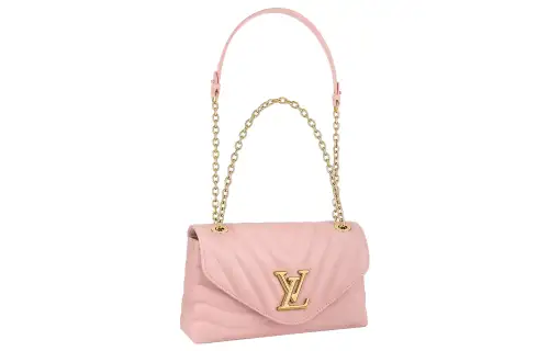 LOUIS VUITTON New Wave Cow Leather Chain Bag, Portable Crossbody Bag, Shoulder Bag Women's Pink