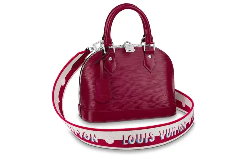 LOUIS VUITTON Alma Epi Grain Leather Dome Bag, Shoulder Bag, Crossbody Bag, Handbag Small Women's Raspberry Pink