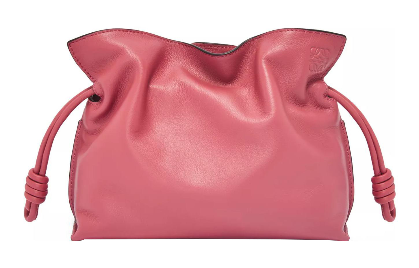 LOEWE Flamenco Calfskin One Shoulder Crossbody Clutch Mini Women's Rose Red